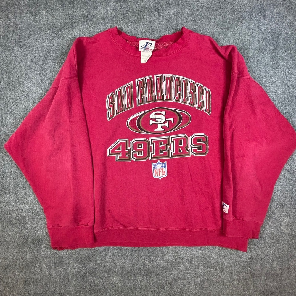 Vintage Logo Athletic San Francisco 49ers Sweatshirt Mens 2XL Red Distressed 90s
